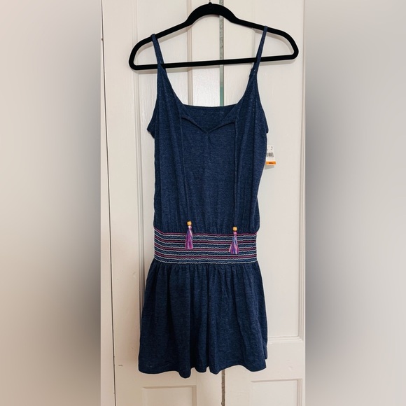 Soluna Swim Sunset Smocked Dress Coverup in Navy - Picture 3 of 5